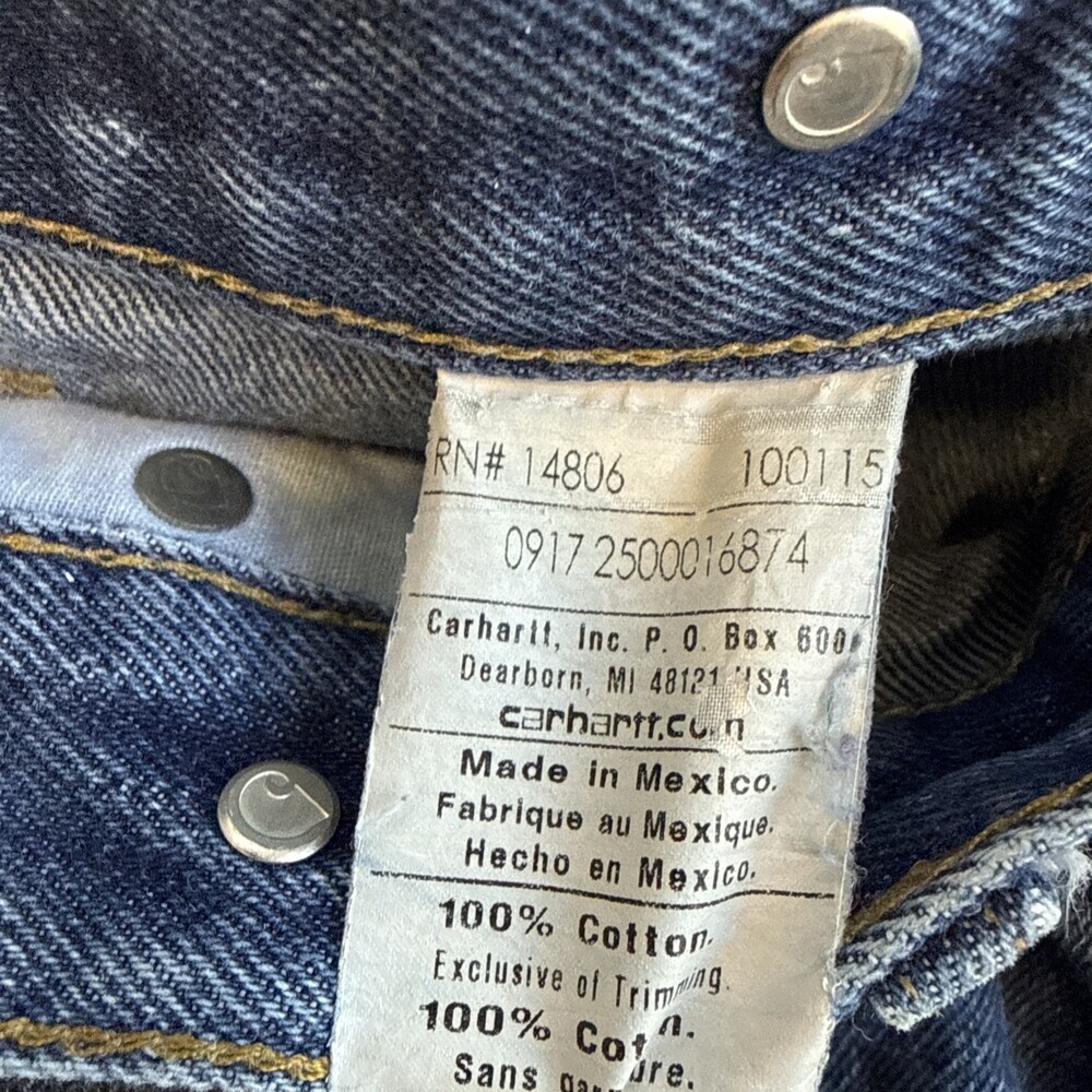 Y2k Carhartt B07 DNM Double Knee Logger Jean 32x34 Suspender Buttons Workwear - Picture 7 of 12